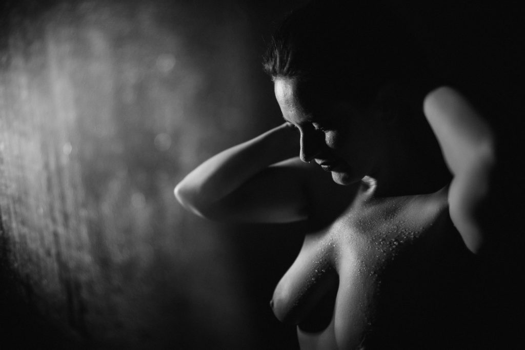 nude shower scene; women's empowerment photography by Lindsay Hite