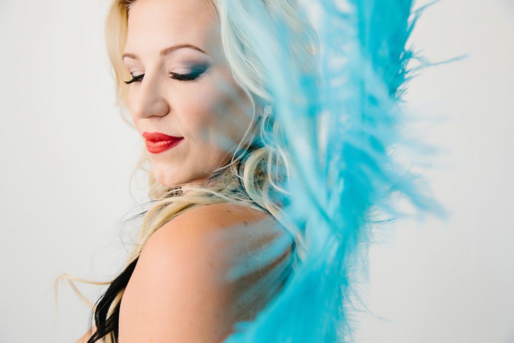 artistic portrait of woman with angel wings, ; Into the Spotlight with Boudoir Photography by Lindsay Hite