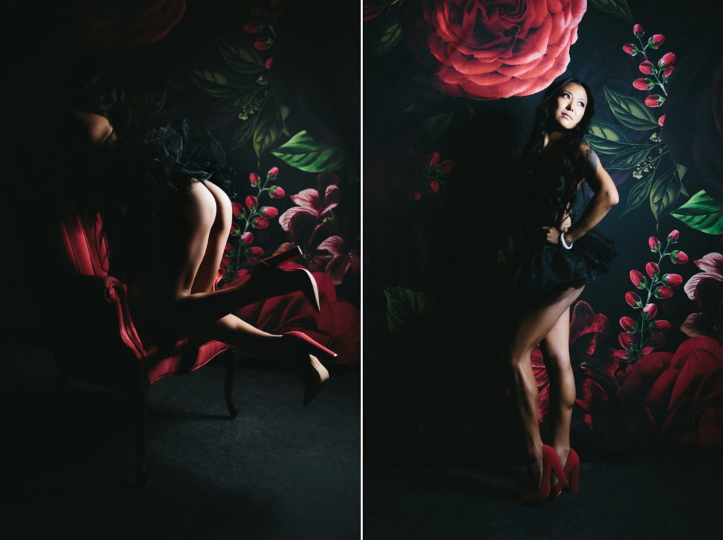Side by side of woman in black lingerie; Inside Look at the Spark Experience, boudoir photography by Lindsay Hite
