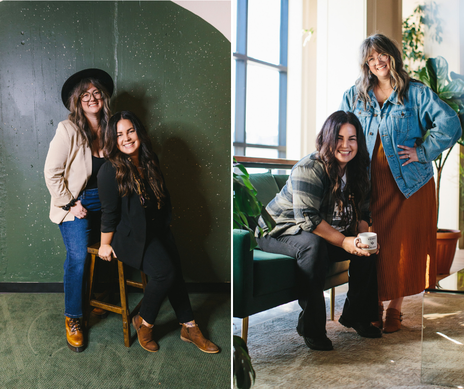 Side by side branding photography image of co-business owners. Photography by Lindsay Hite.