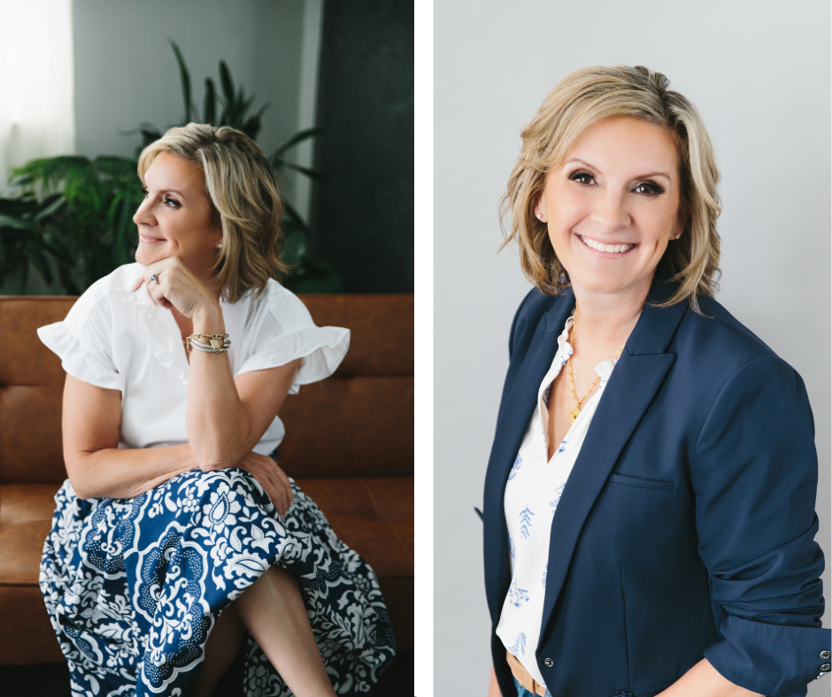 Side by side image of woman reflecting on having a powerful community of friends supporting her fierce after forty life.  Photography by Lindsay Hite. 